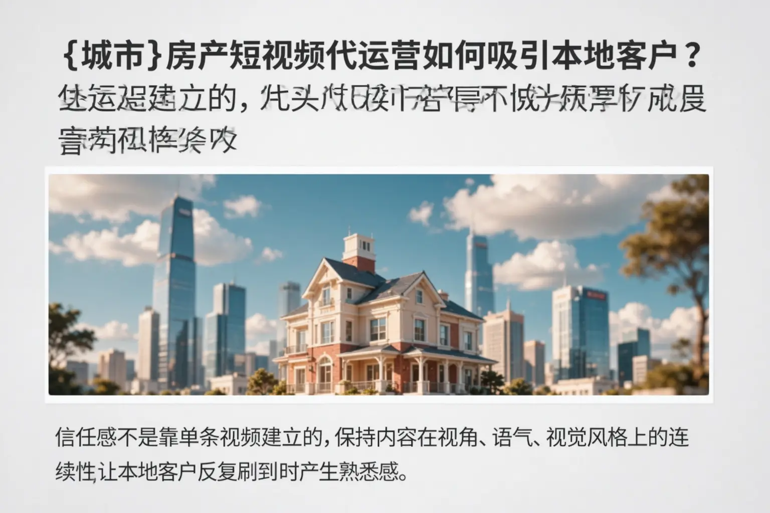 娄底房产短视频代运营如何吸引本地客户？