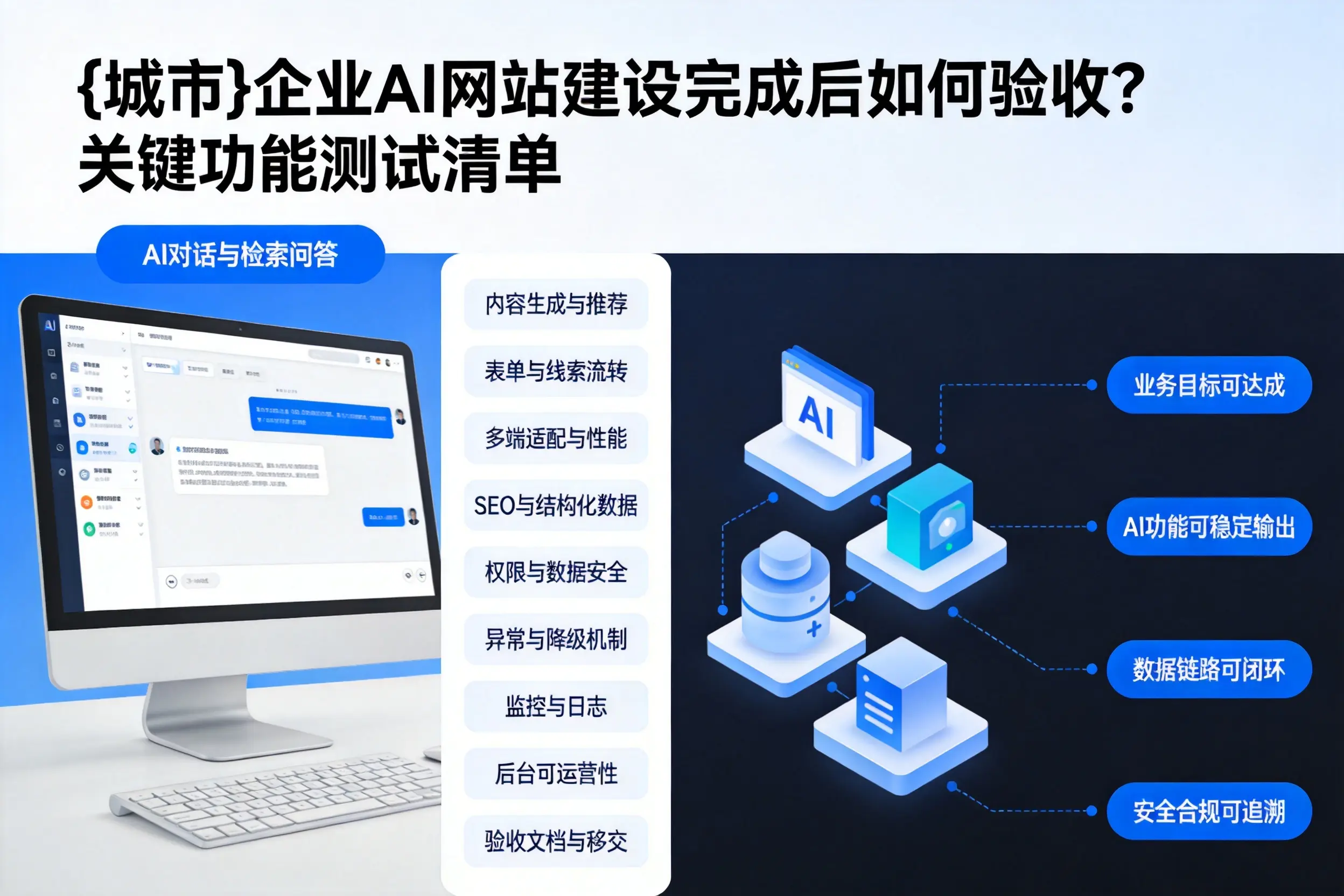 娄底企业AI网站建设完成后如何验收？关键功能测试清单