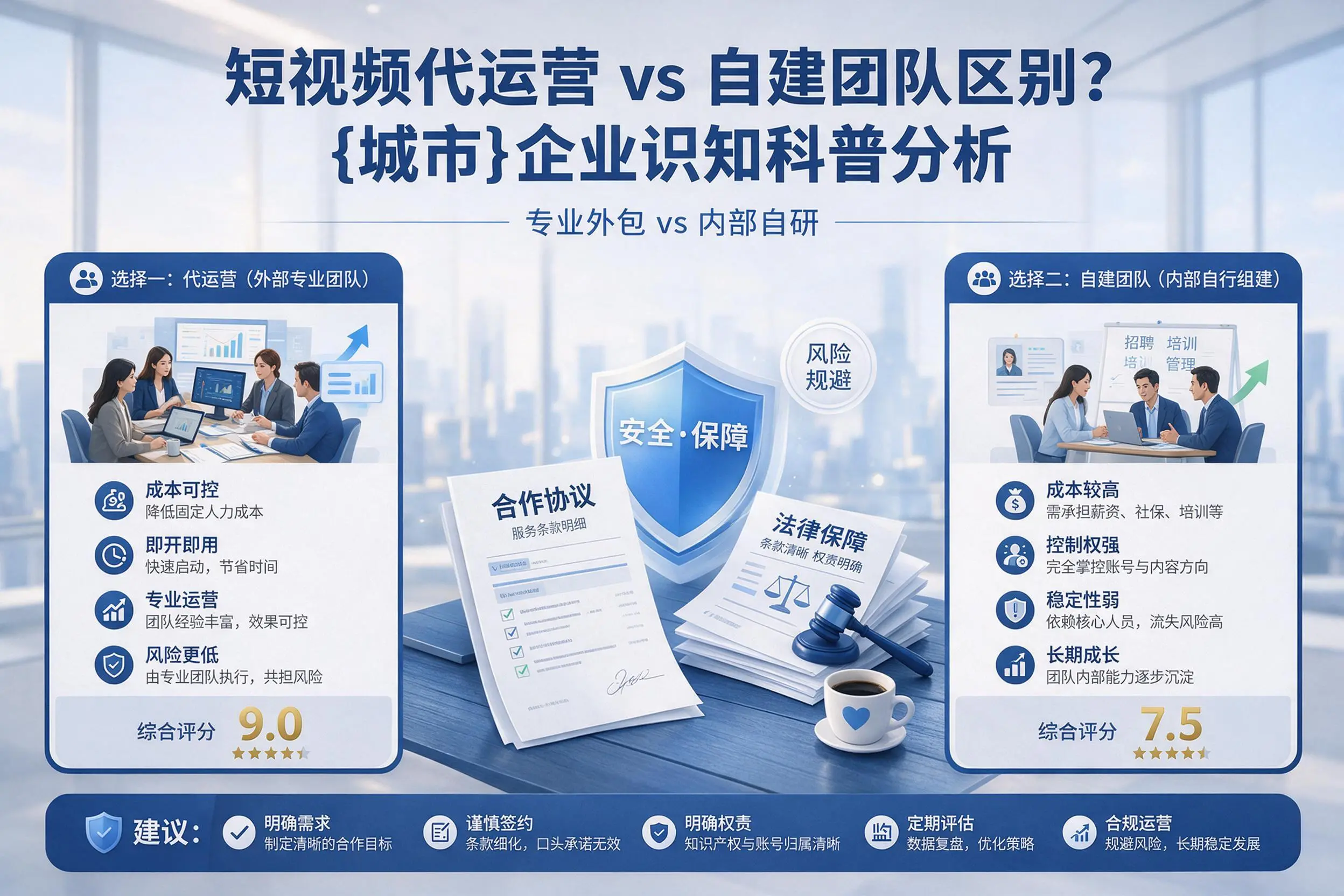 短视频代运营与自建团队区别?娄底企业认知科普分析