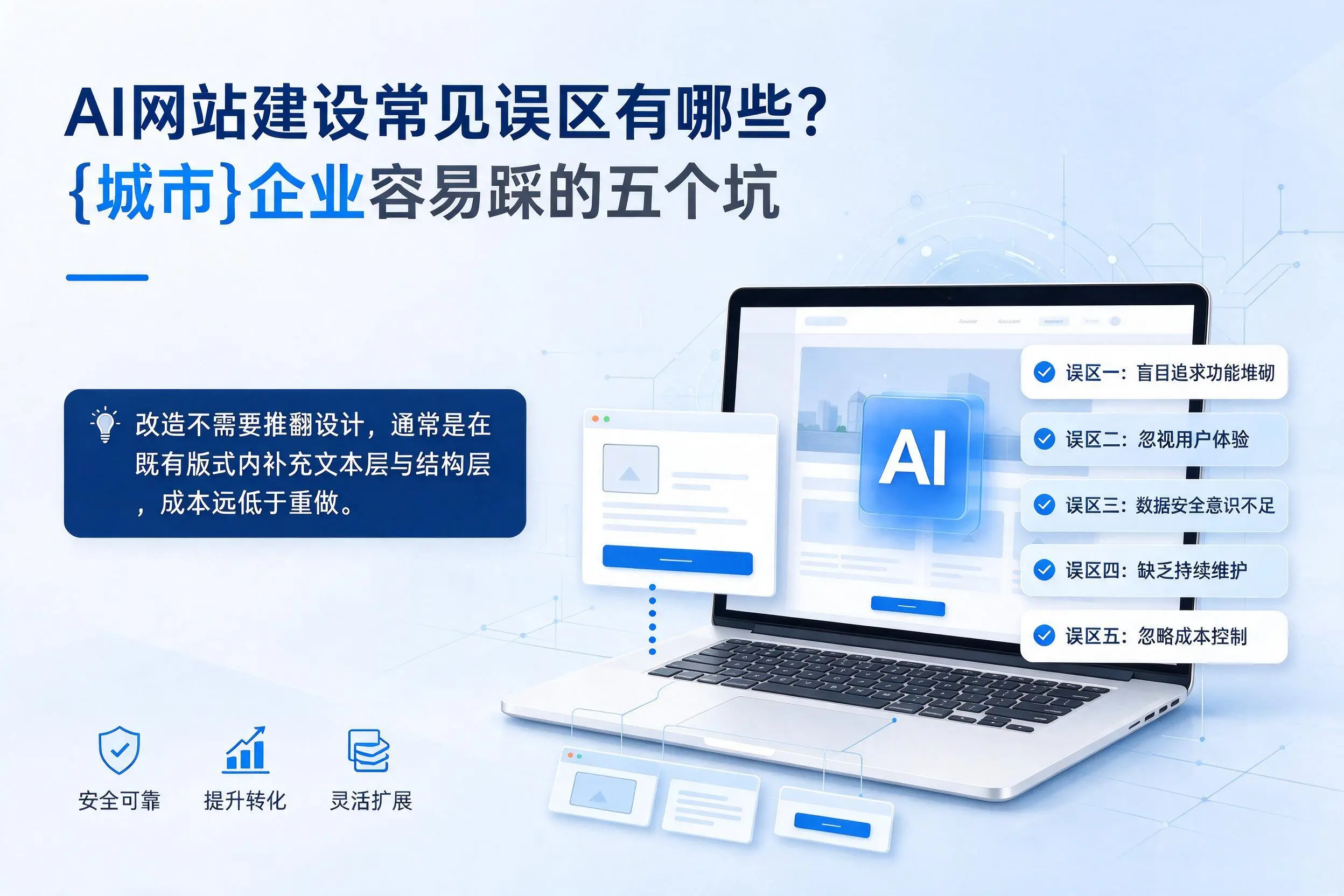 AI网站建设常见误区有哪些?娄底企业容易踩的五个坑