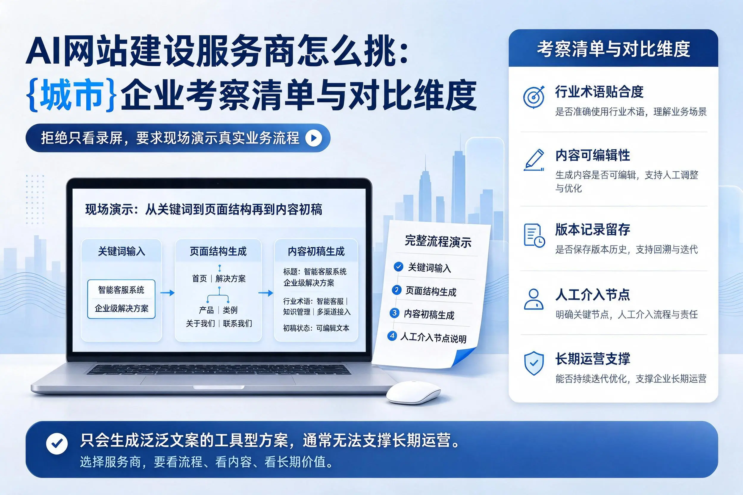 AI网站建设服务商怎么挑:娄底企业考察清单与对比维度